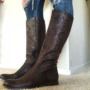 Frye Tall Melissa Military Button Boot